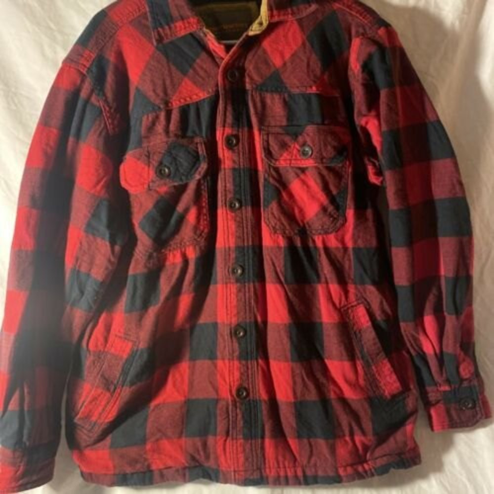 Vtg Northwest Territory Flannel Shirt Mens Medium Red Plaid Pockets Outdoors